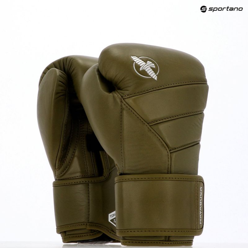 Hayabusa T3 Kanpeki olive green boxing gloves 14