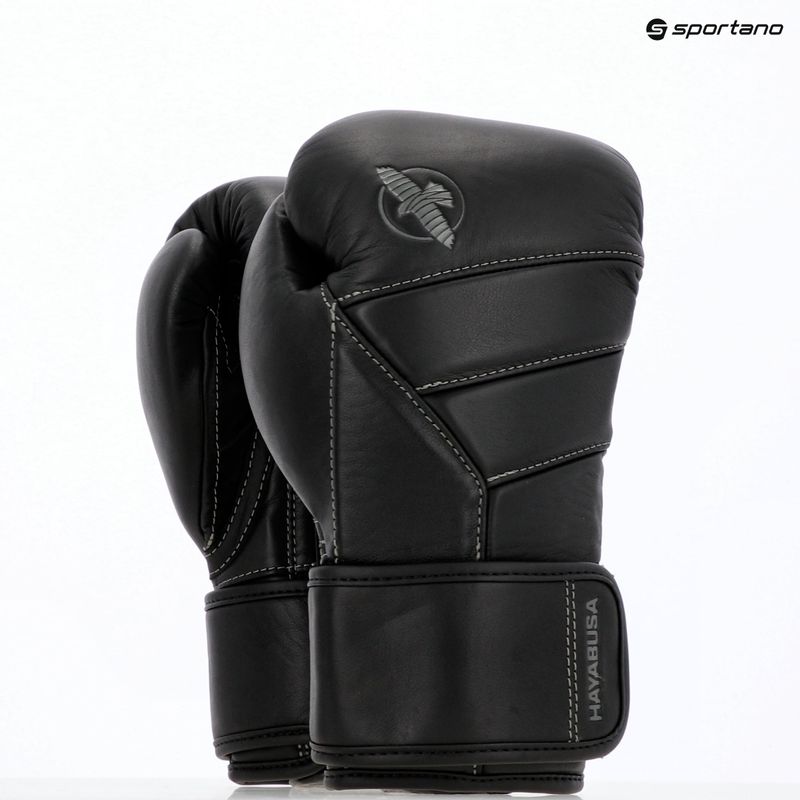 Hayabusa T3 Kanpeki jet black boxing gloves 13