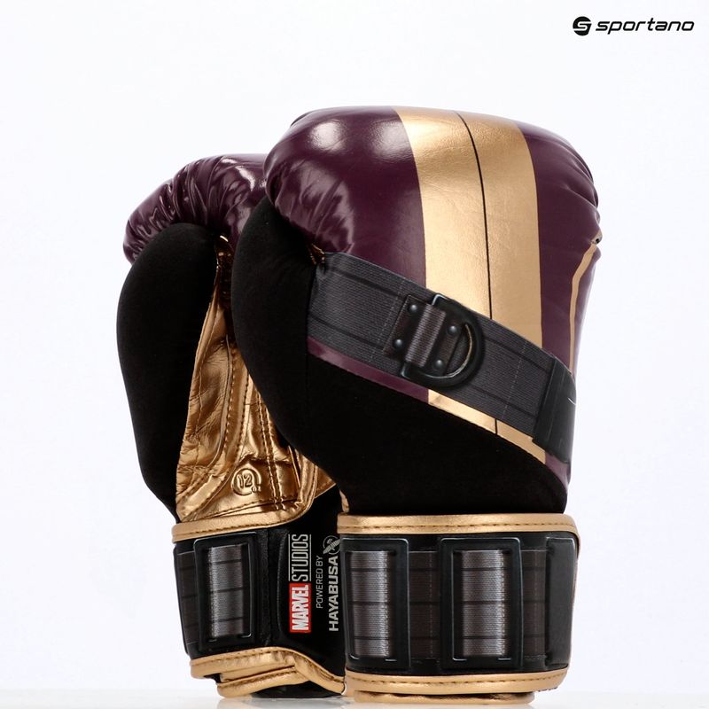 Hayabusa Marvel's Batroc purple/gold boxing gloves 26