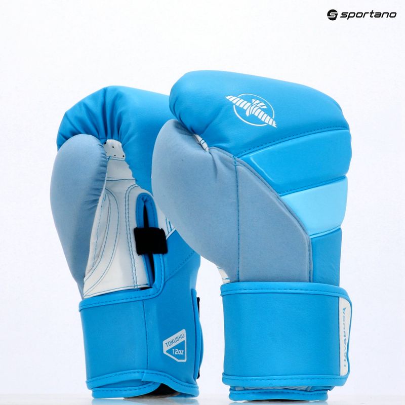 Hayabusa T3 Neon neon blue boxing gloves 7