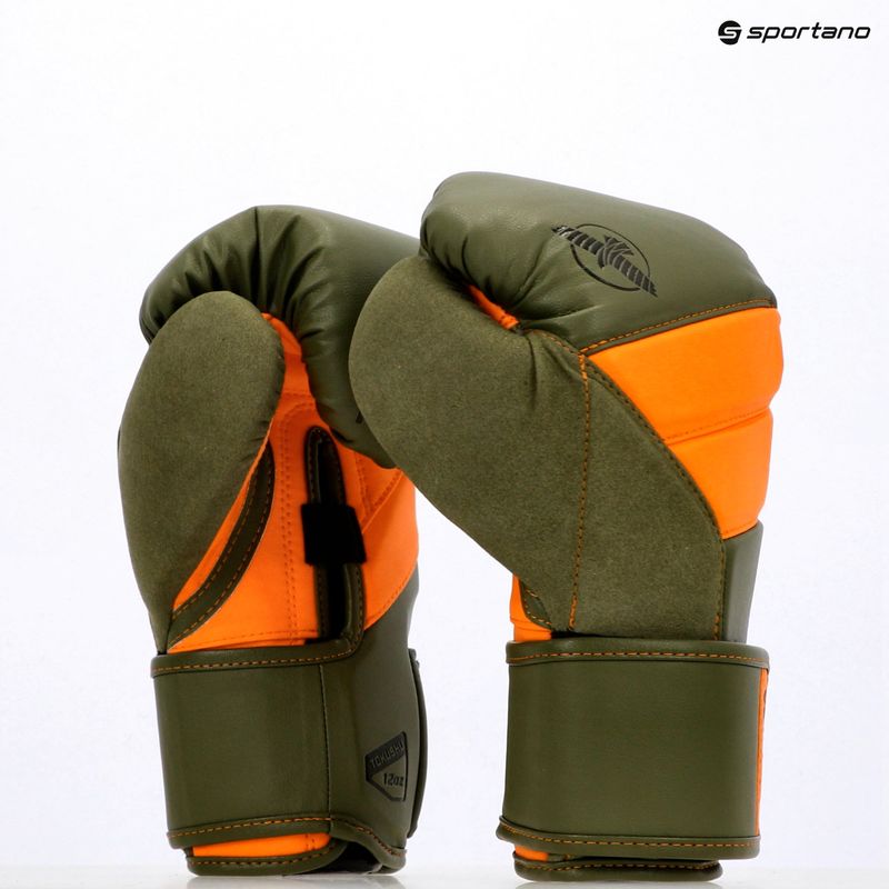 Hayabusa T3 green/orange boxing gloves 8