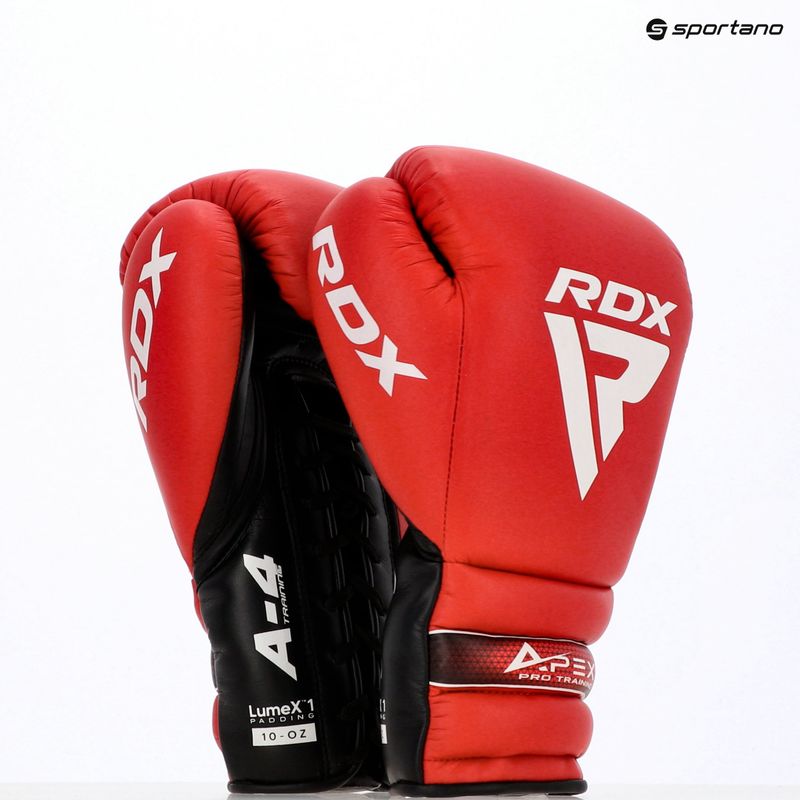 RDX Apex Lace Up Training Sparring Boxing Gloves red 14