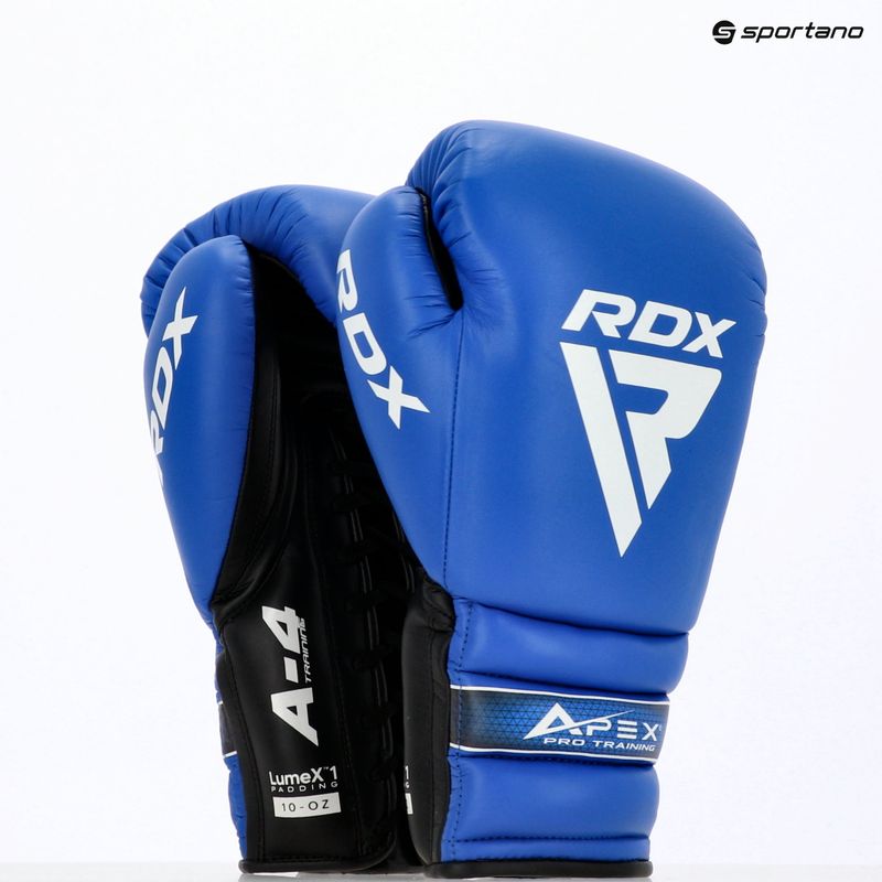 RDX Apex Lace Up Training Sparring Boxing Gloves blue 13