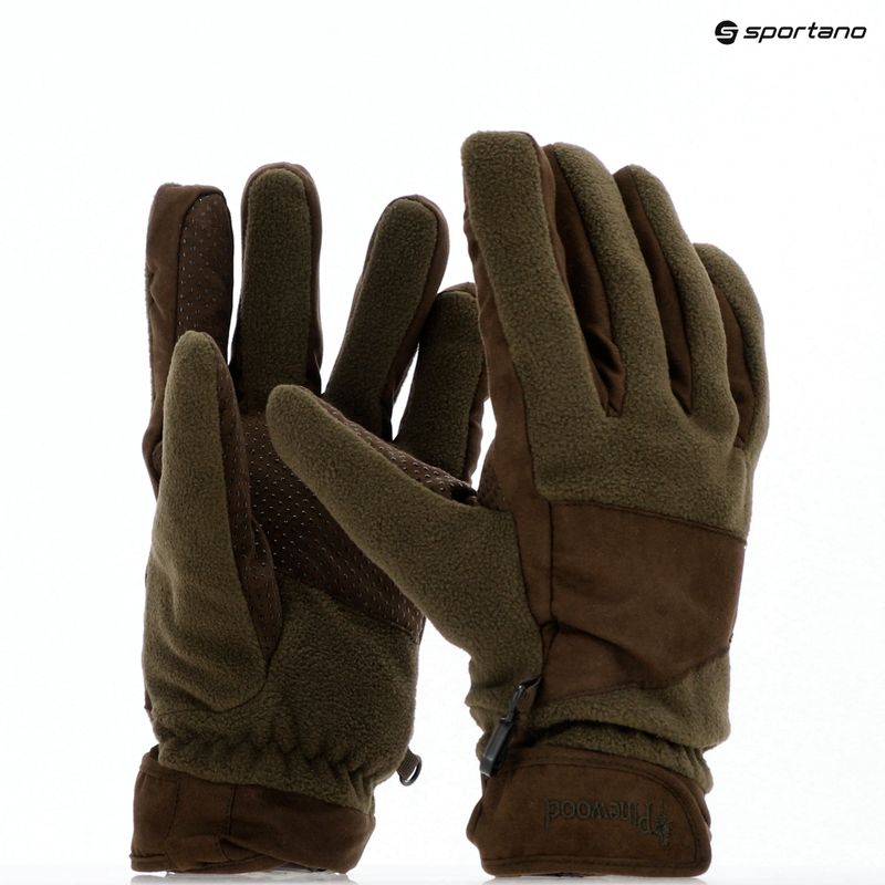 Pinewood Småland Hunters Extreme Fleece men's gloves h.brown / suede brown 7