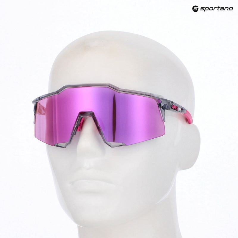 100% Speedcraft sunglasses polished translucent grey/purple multilayer mirror 5