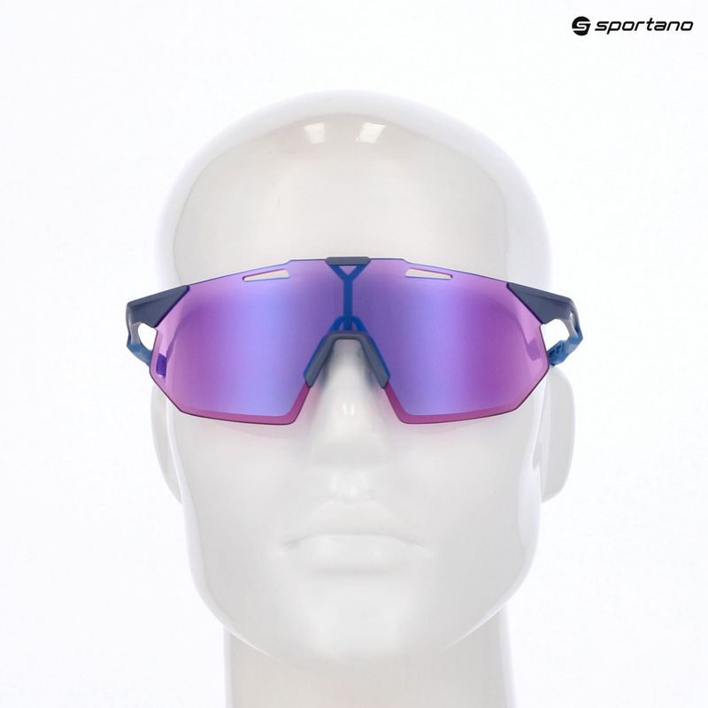 Sunglasses 100% Hypercraft SQ satin storm metallic/purple mirror 8