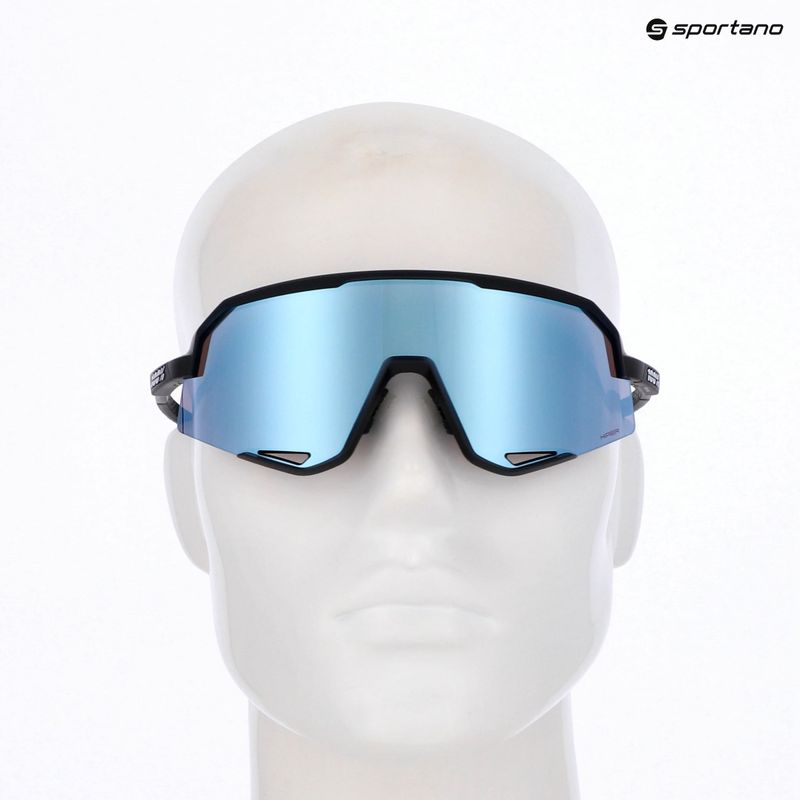 100% Slendale matte black/hyper blue multilayer mirror sunglasses 5