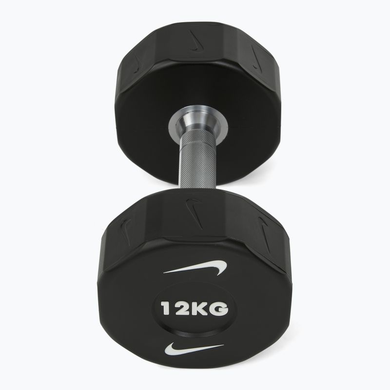 Chrome dumbbell Nike Strength Pro Urethane Dumbbell 12 kg black/white 2