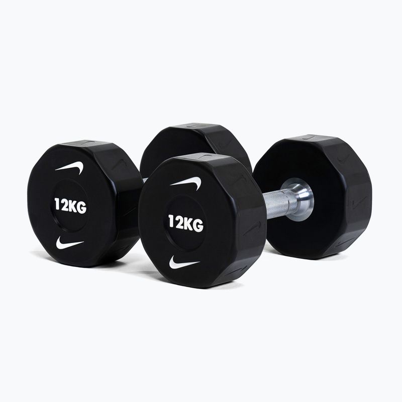 Chrome dumbbell Nike Strength Pro Urethane Dumbbell 12 kg black/white 5