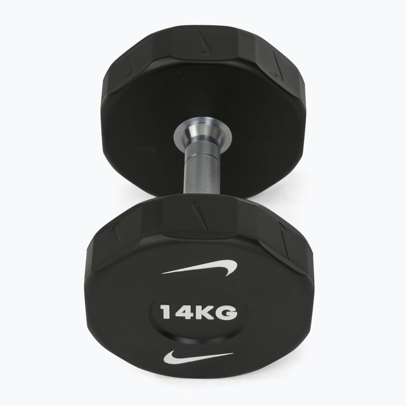Chrome dumbbell Nike Strength Pro Urethane Dumbbell 14 kg black/white 2