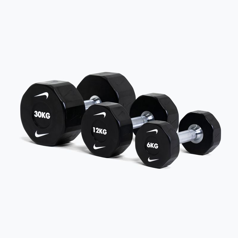 Chrome dumbbell Nike Strength Pro Urethane Dumbbell 14 kg black/white 5