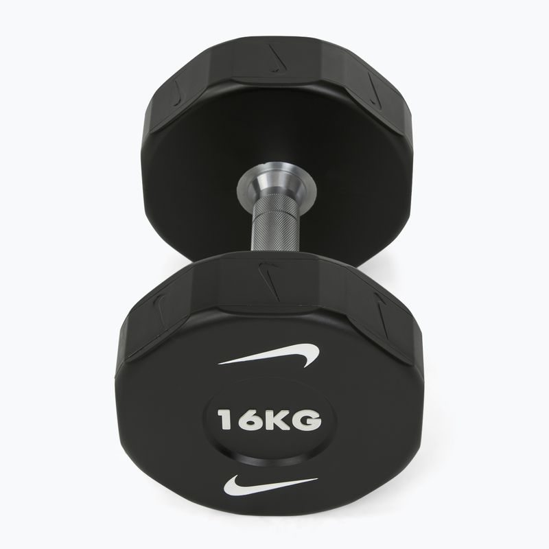 Chrome dumbbell Nike Strength Pro Urethane Dumbbell 16 kg black/white 2