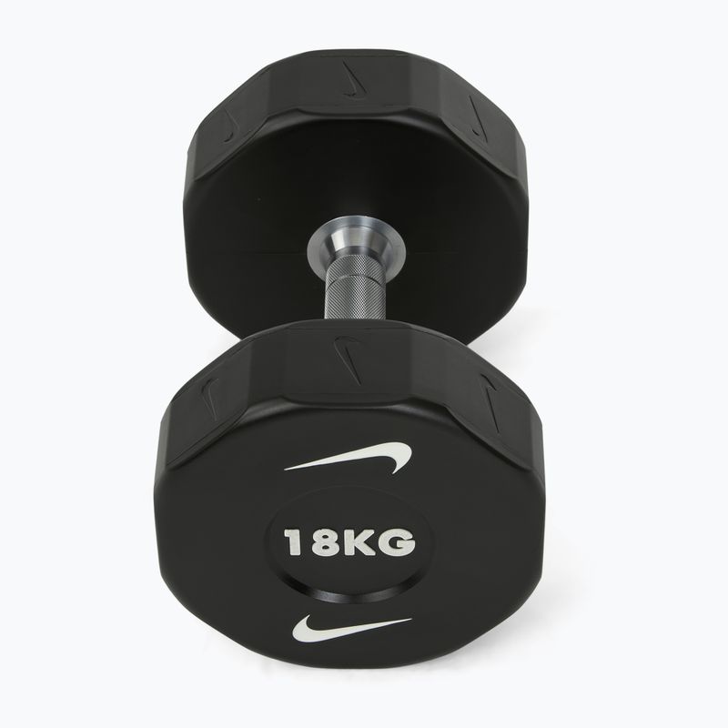 Chrome dumbbell Nike Strength Pro Urethane Dumbbell 18 kg black/white 2