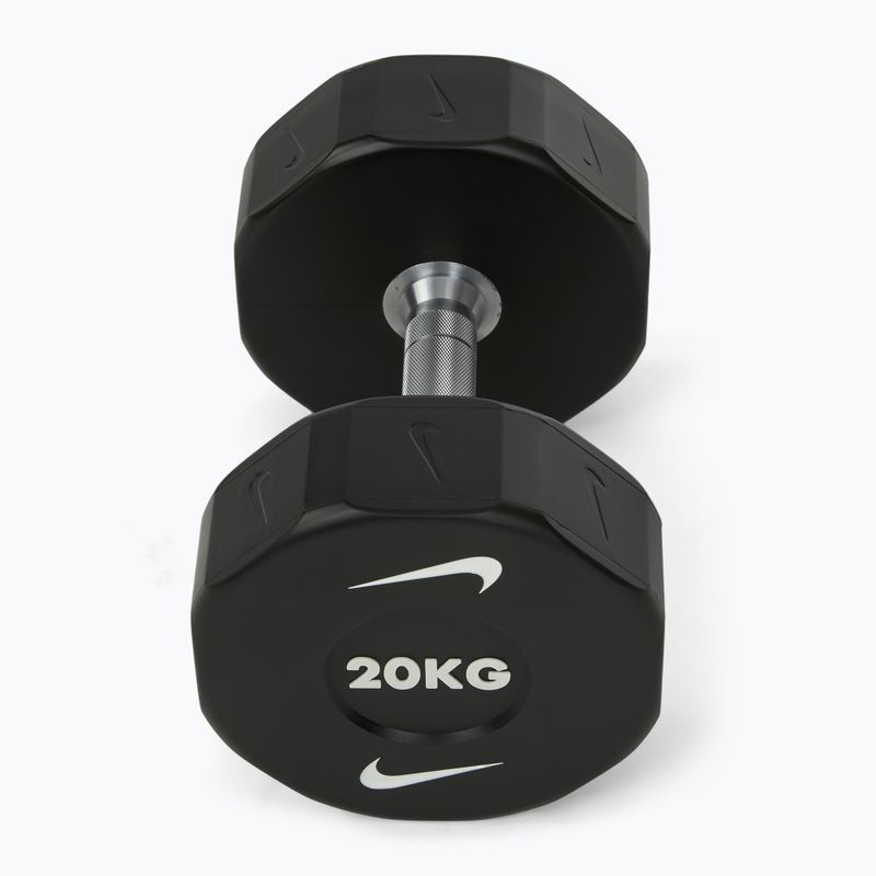 Chrome dumbbell Nike Strength Pro Urethane Dumbbell 20 kg black/white 2
