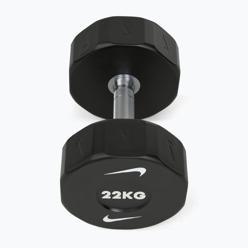 Chrome dumbbell Nike Strength Pro Urethane Dumbbell 22 kg black/white 2