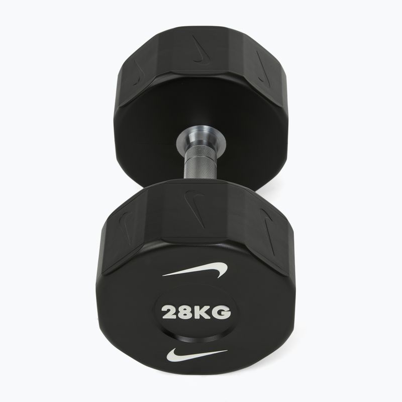 Chrome dumbbell Nike Strength Pro Urethane Dumbbell 28 kg black/white 2