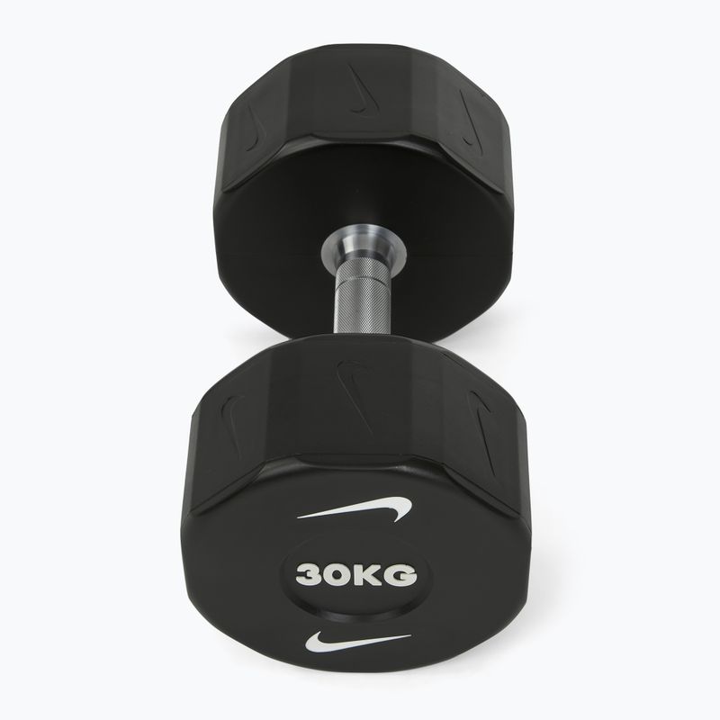Chrome dumbbell Nike Strength Pro Urethane Dumbbell 30 kg black/white 2