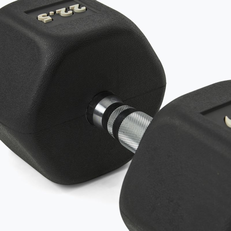 Rubber-coated dumbbell Nike Strength Hex Dumbbell 22,5 kg black/white 4