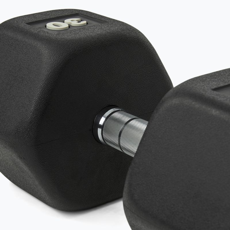 Rubber-coated dumbbell Nike Strength Hex Dumbbell 30 kg black/white 4