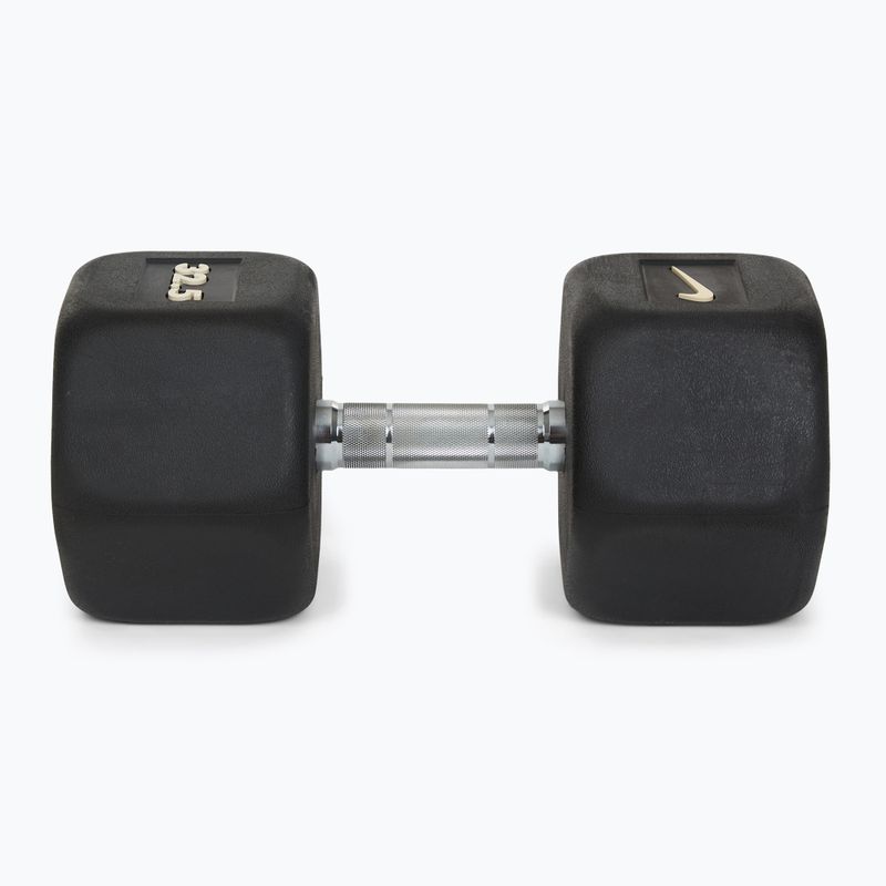 Rubber-coated dumbbell Nike Strength Hex Dumbbell 32,5 kg black/white 3