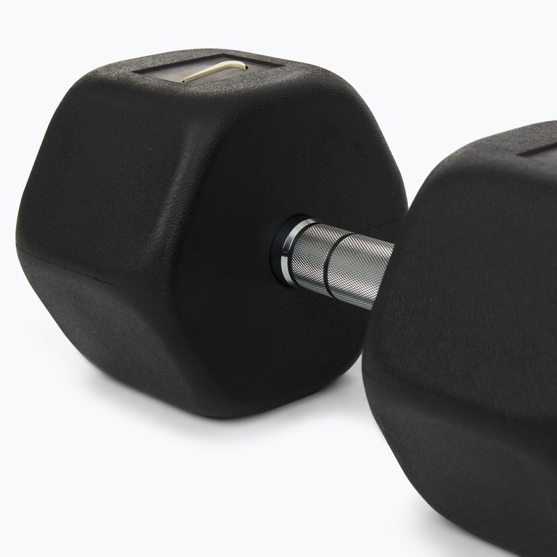 Rubber-coated dumbbell Nike Strength Hex Dumbbell 32,5 kg black/white 4
