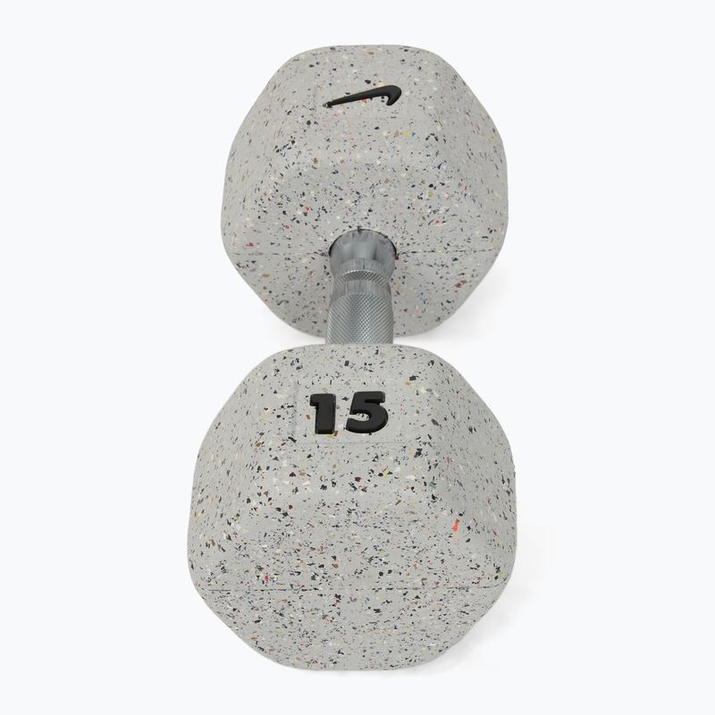 Rubber-coated dumbbell Nike Strength Grind Hex Dumbbell 15 kg wolf grey 2