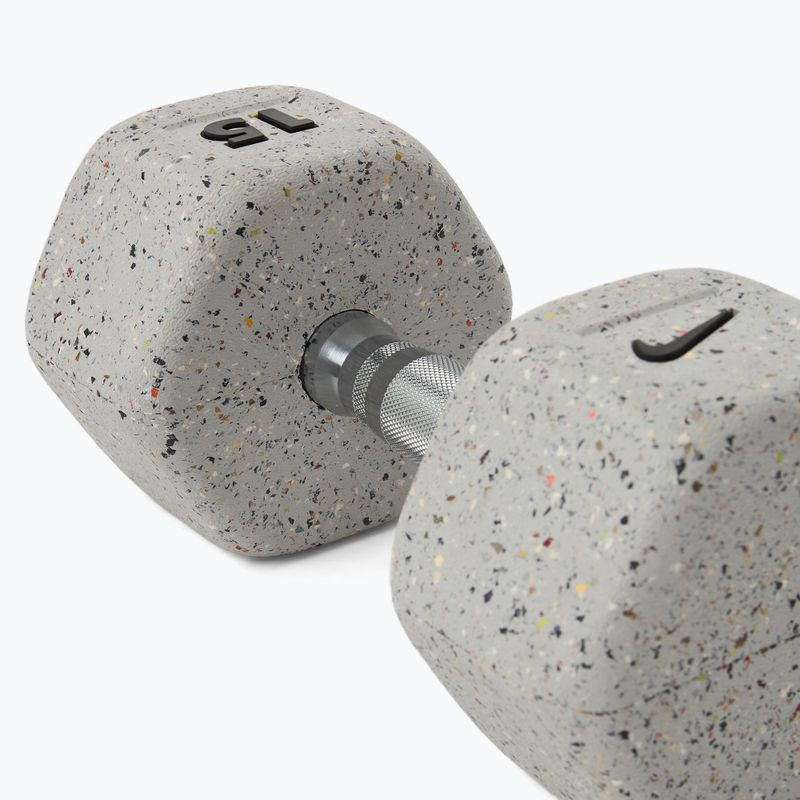 Rubber-coated dumbbell Nike Strength Grind Hex Dumbbell 15 kg wolf grey 4