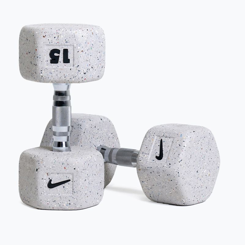 Rubber-coated dumbbell Nike Strength Grind Hex Dumbbell 15 kg wolf grey 5