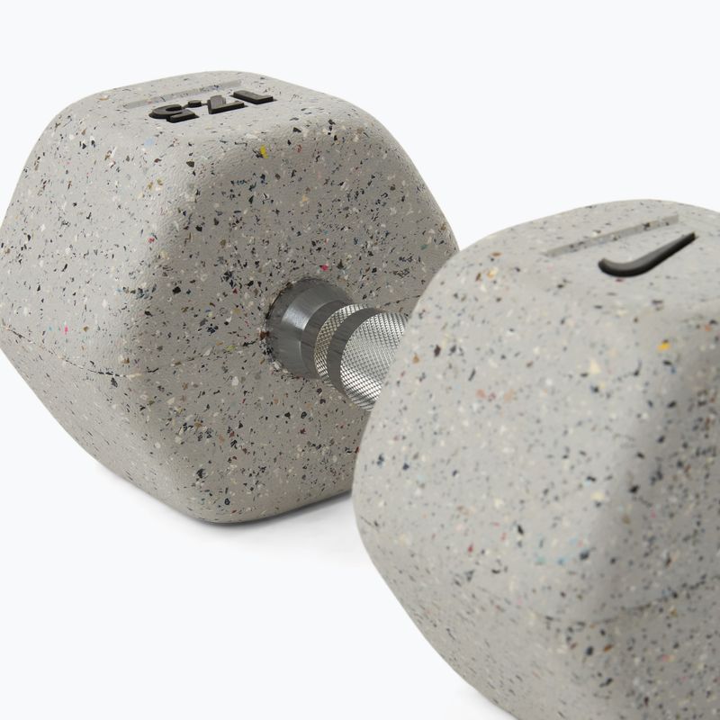 Rubber-coated dumbbell Nike Strength Grind Hex Dumbbell 17,5 kg wolf grey 4