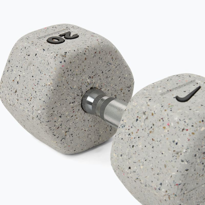 Rubber-coated dumbbell Nike Strength Grind Hex Dumbbell 20 kg wolf grey 4