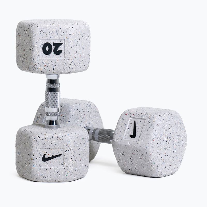 Rubber-coated dumbbell Nike Strength Grind Hex Dumbbell 20 kg wolf grey 5