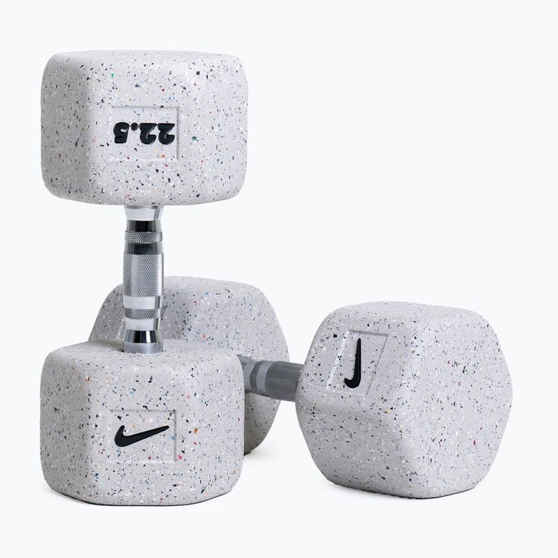 Rubber-coated dumbbell Nike Strength Grind Hex Dumbbell 22,5 kg wolf grey 5