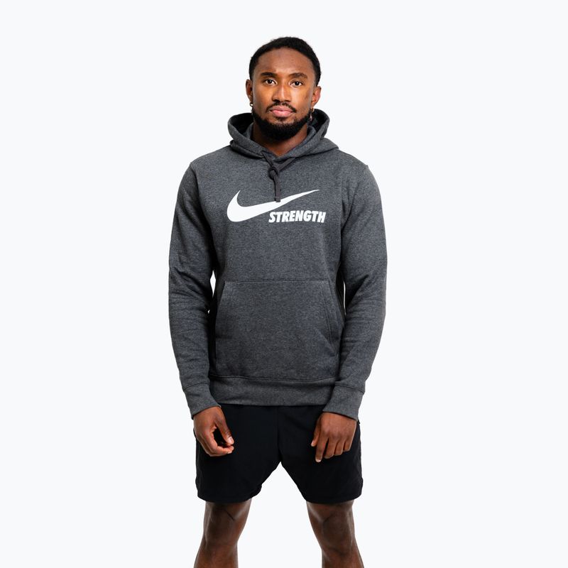 Men's sweatshirt Nike Strength Hoodie charcoal/white