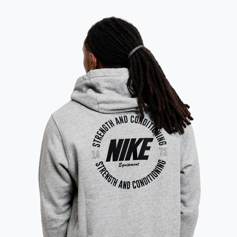 Men's sweatshirt Nike Strength S&C Hoodie heather grey/black 5