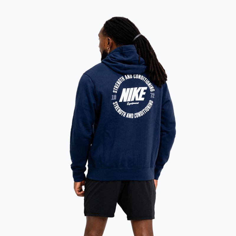 Men's sweatshirt Nike Strength S&C Hoodie navy/white 3