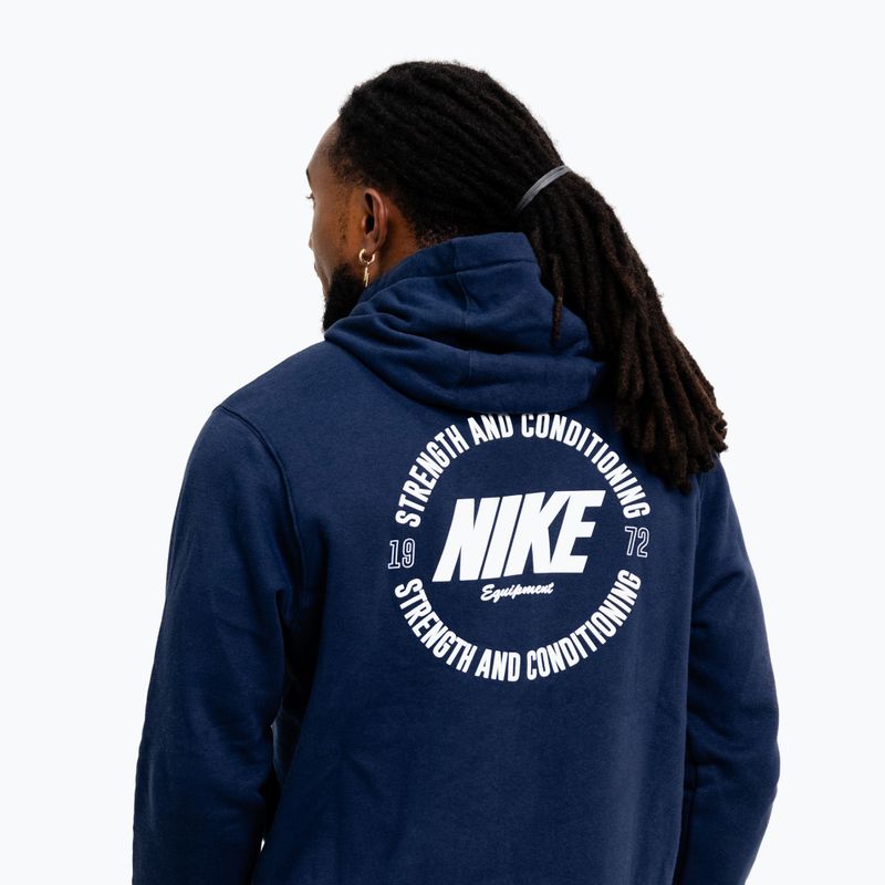 Men's sweatshirt Nike Strength S&C Hoodie navy/white 5