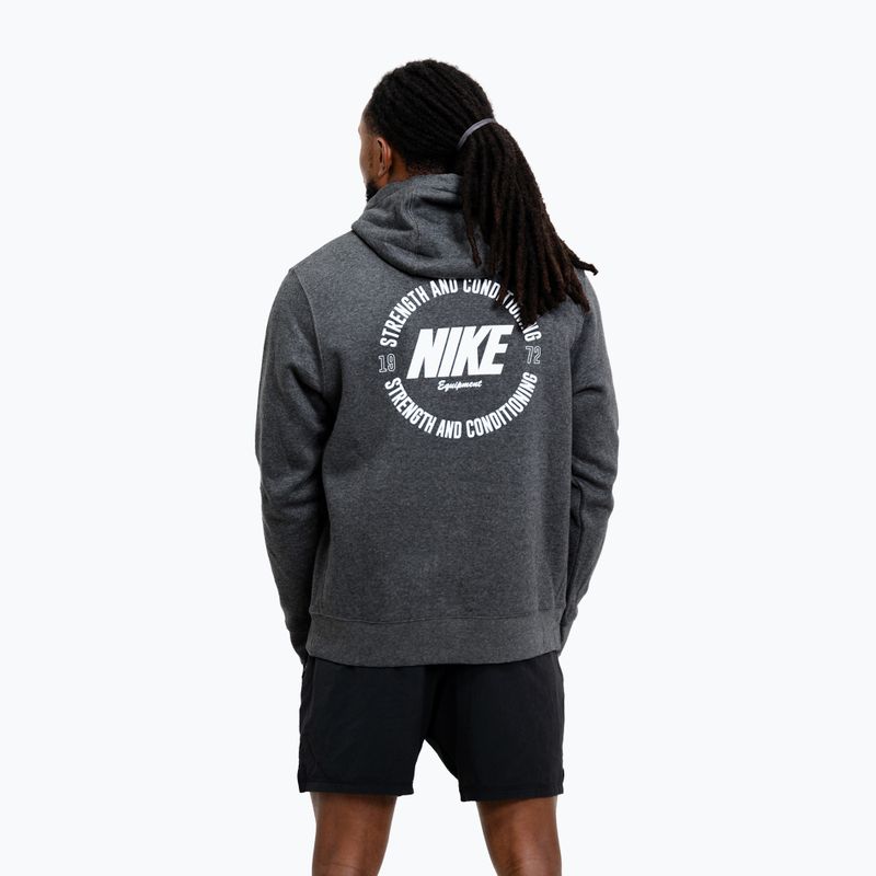 Men's sweatshirt Nike Strength S&C Hoodie charcoal/white 3