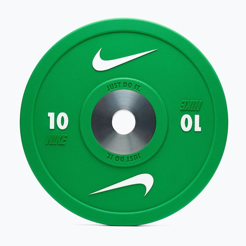 Bumper weight Nike Strength Pro Urethane Bumper Plates 10 kg green/white