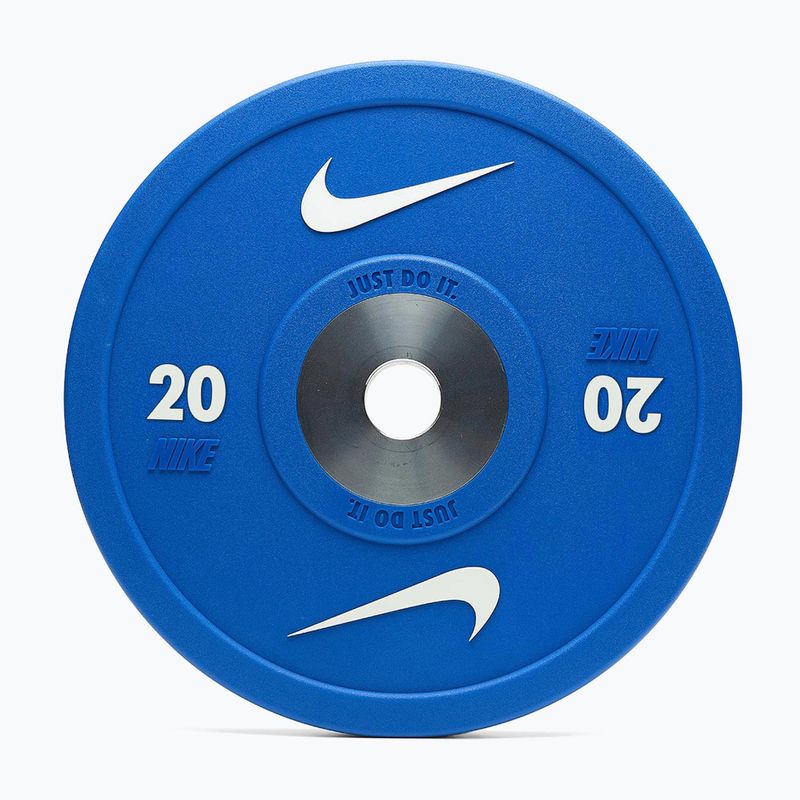 Bumper weight Nike Strength Pro Urethane Bumper Plates 20 kg blue/white
