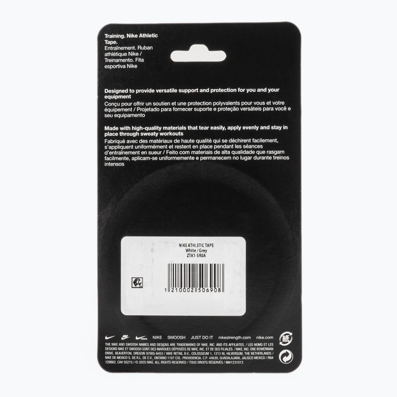 Cohesive elastic bandage Nike Strenght Athletic Tape white/grey 2