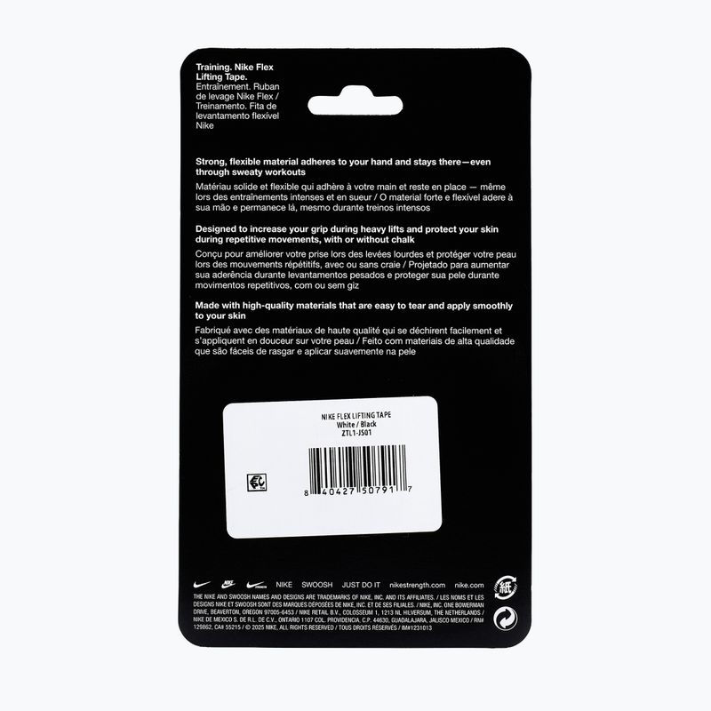 Cohesive elastic bandage Nike Strenght Flex Lifting Tape white/black 6