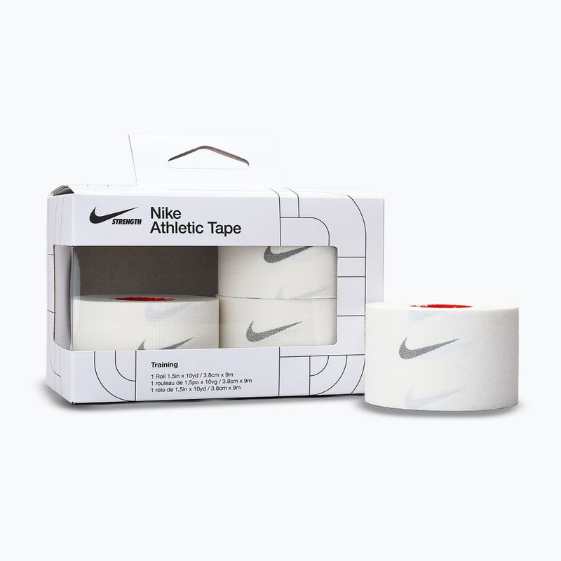 Cohesive elastic bandage Nike Strenght Athletic Tape white/grey 2