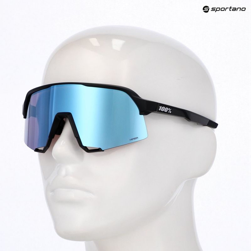 Sunglasses 100% S3 matte black/hyper blue multilayer mirror 3