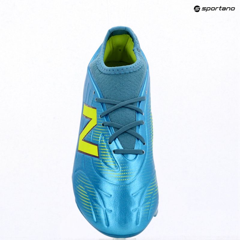 Children's football boots New Balance Tekela Team V5 FG metallic blue/alkaline green 9