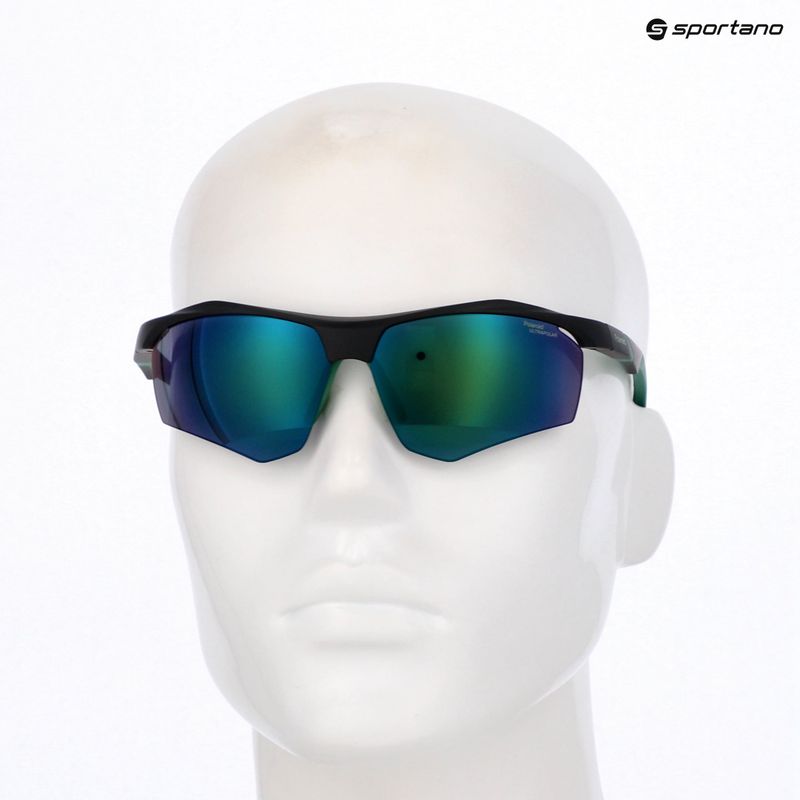Polaroid PLD 7055/S matte black green/green mirror polarized hc men's sunglasses 9