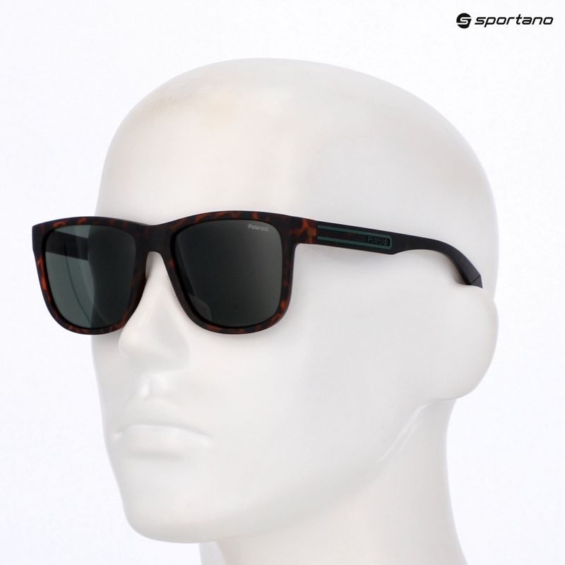 Polaroid PLD 2155/S men's matte brown havana/green polarised sunglasses 9