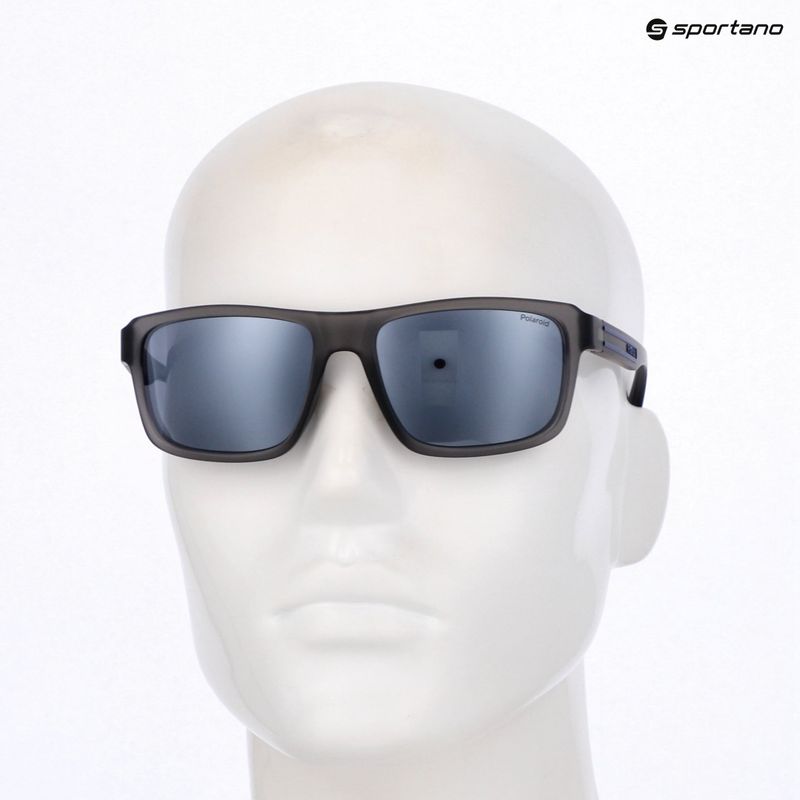 Polaroid PLD 2158/S matte grey/grey silver mirror polarised men's sunglasses 7