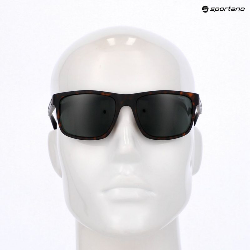 Polaroid PLD 2157/S men's matte brown havana/green polarised sunglasses 9