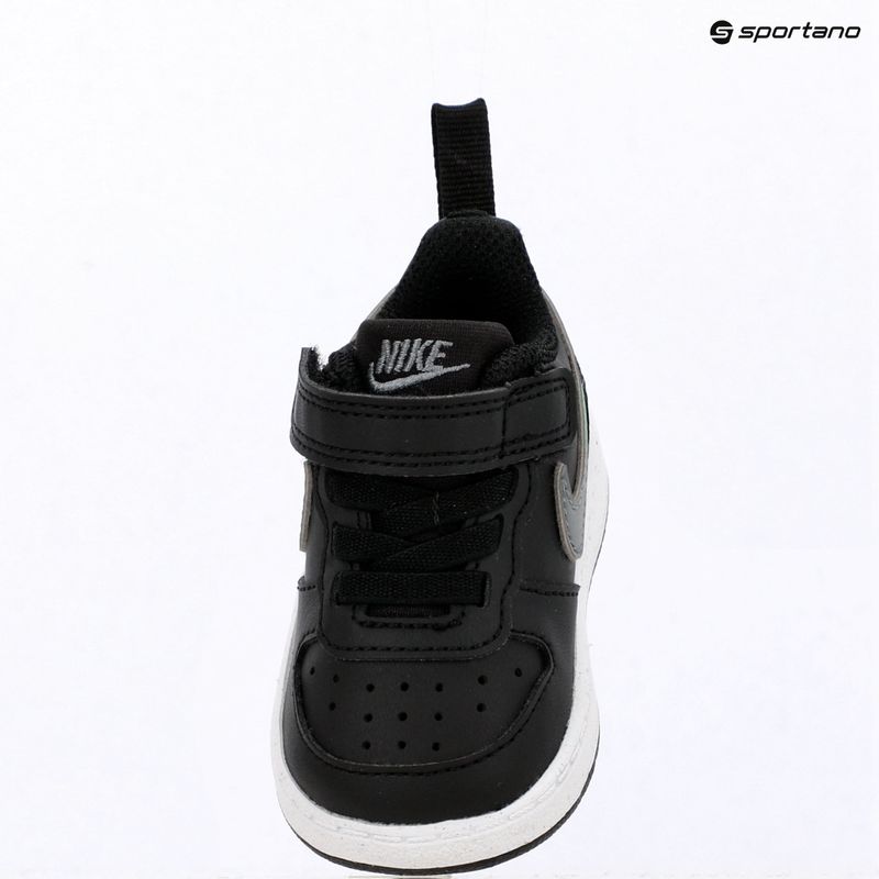 Children's shoes Nike Court Borough Low black/smoke grey/white/illusion green 7