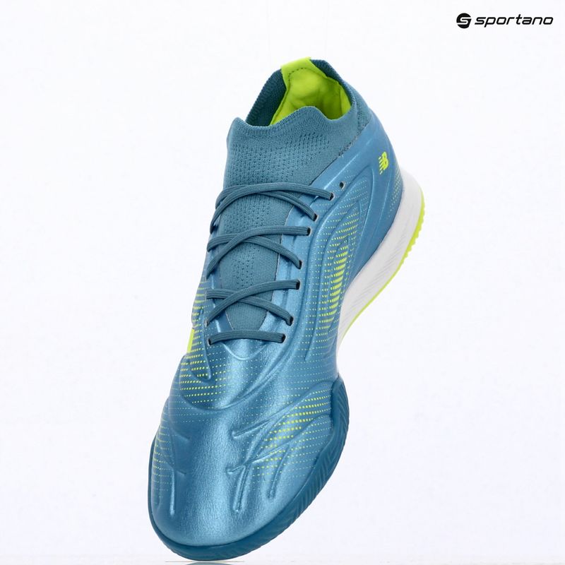 Football boots New Balance Tekela Team Low V5 IN metallic blue/alkaline green/team navy 7